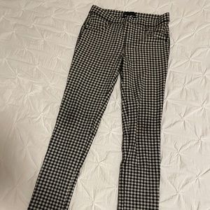 Black and White Checkered Skinny Dress Pants
